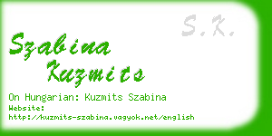 szabina kuzmits business card